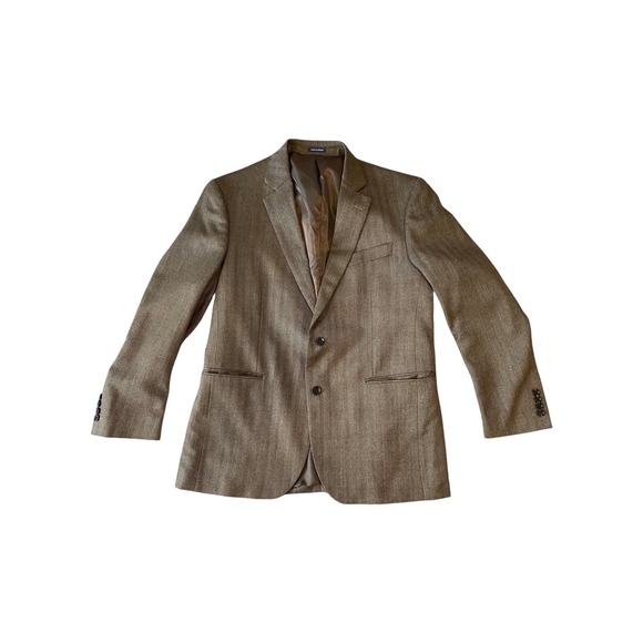Stafford Other - Stafford Mens 42 Regular Brown Herringbone 100%‎ Merino Wool Classic Sport Coat
